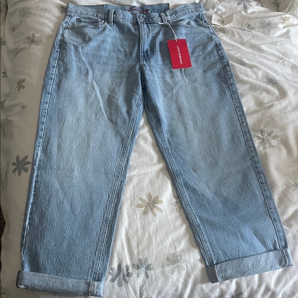 Lucky Brand Mid Rise Relaxed Straight Jeans - Light Blue